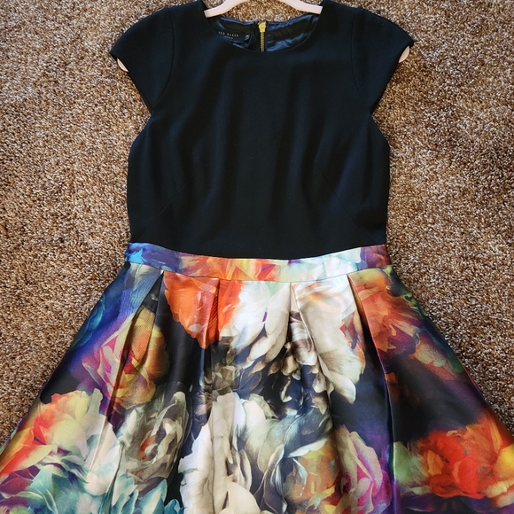 Ted Baker Floral Fit and Flare Dress Size 3 - Picture 6 of 9